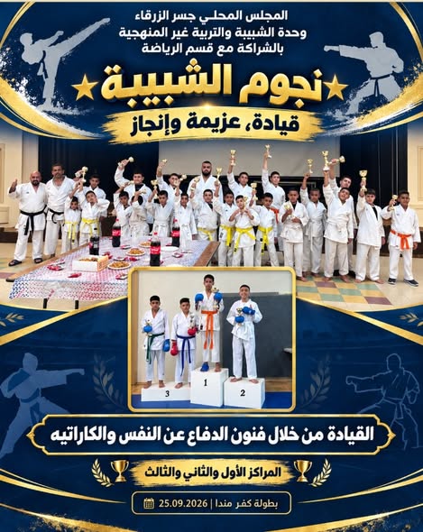 جسر الزرقاء على منصّة التتويج… نجوم الشبيبة يحصدون المراتب المشرّفة🥋🏆